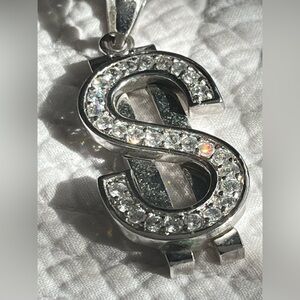Dollar faux ice Pendant Bling
